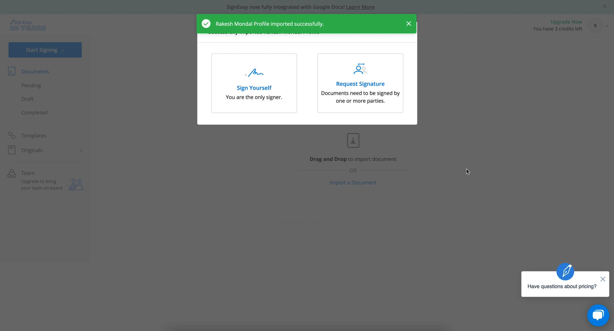 SignEasy UI, UX Design SaaS Application Design saas ui